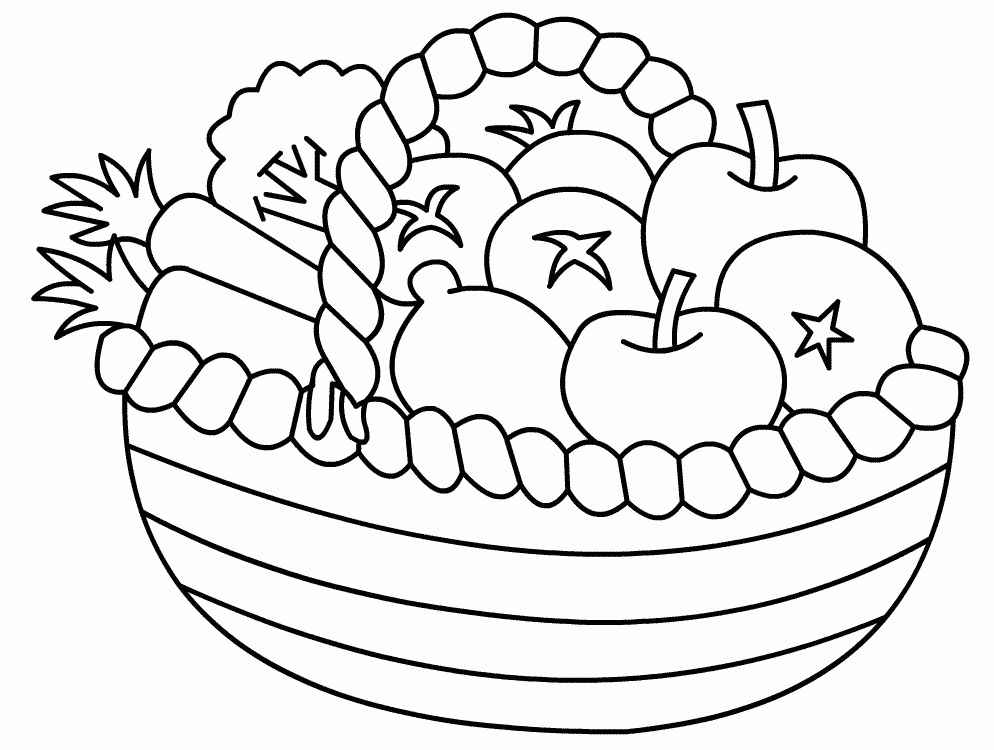 a basket of fruits Colouring Pages (page 2)