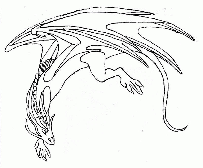 Download Simple Dragon Outline - Coloring Home