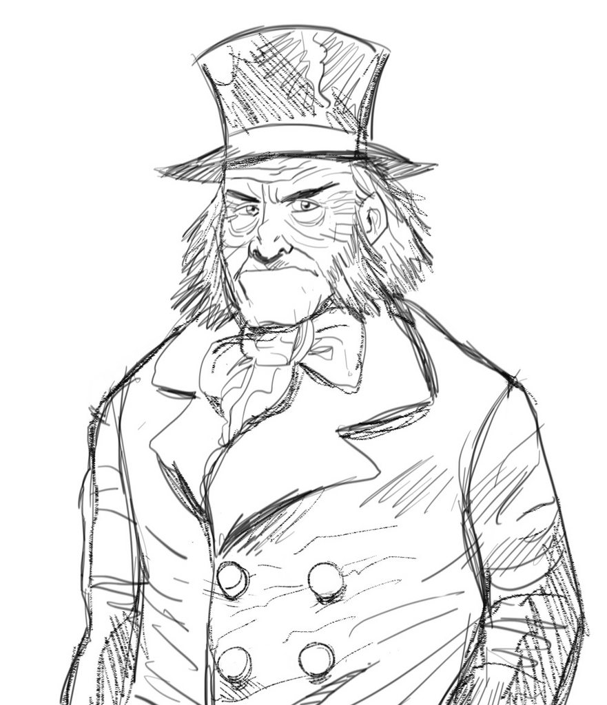 Ebenezer Scrooge (Pencil Sketch digital) - Imgur