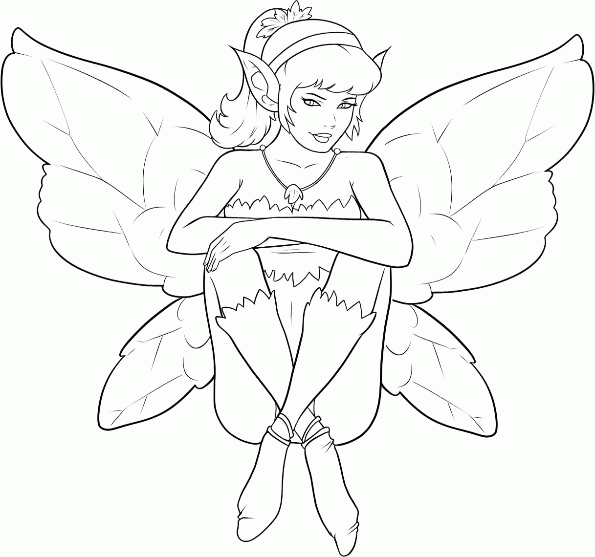 Free Fairy Sit Down Coloring Pages For Adults - VoteForVerde.com