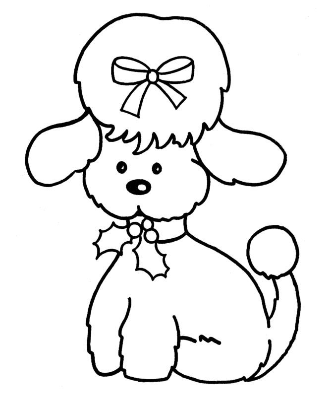 Learning Years Christmas Coloring Pages Christmas Poodle Dog ...
