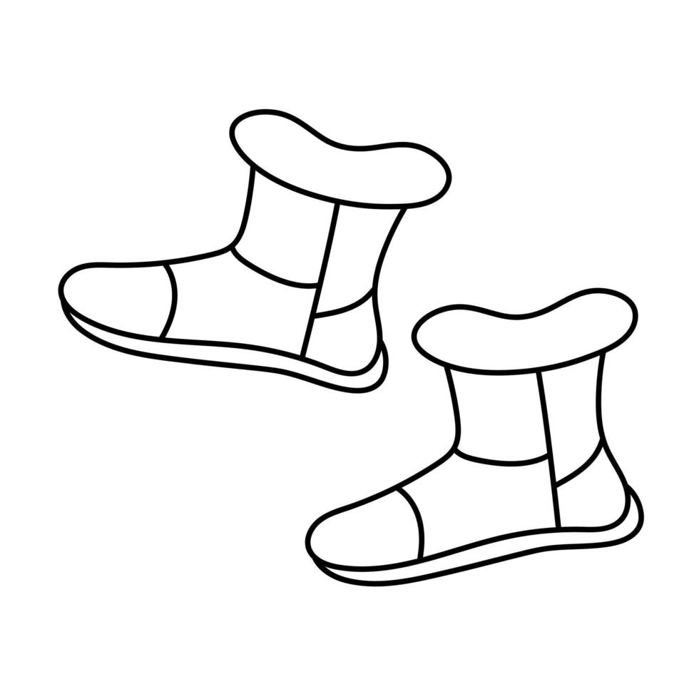 Winter ugg boots in doodle style. 4582212 Vector Art at Vecteezy