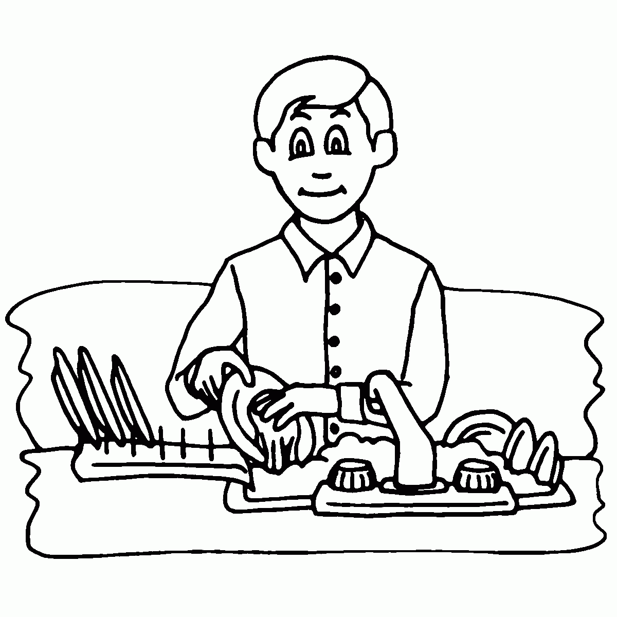 Coloring Pages, Kids Doing Chores - Coloring Home