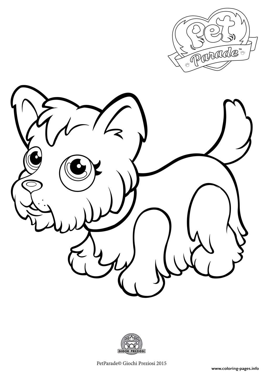 Print pet parade cute dog yorkshire Coloring pages Free Printable