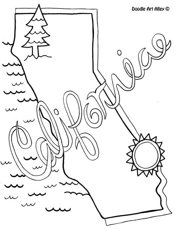 California Coloring Page by Doodle Art Alley | USA Coloring Pages ...