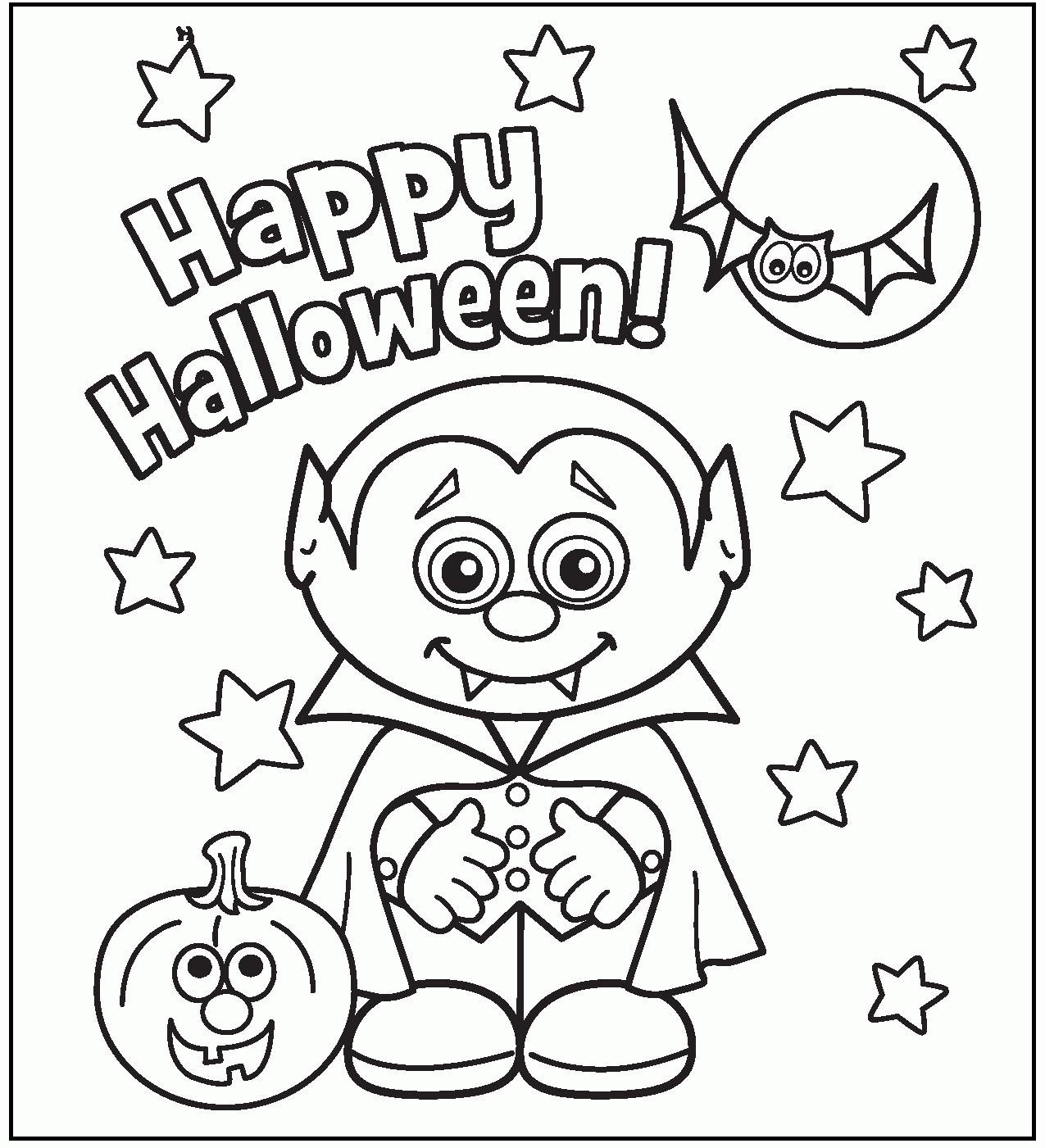 The Vampires On Halloween Day Coloring Pages For Kids #diK ...