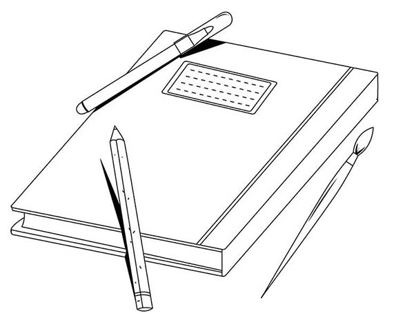 Exercise Book And A Pen Coloring Page : Coloring Sun