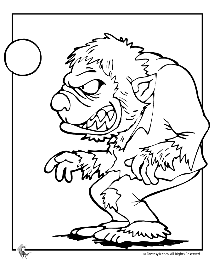 Werewolf Coloring Page | Woo! Jr. Kids Activities