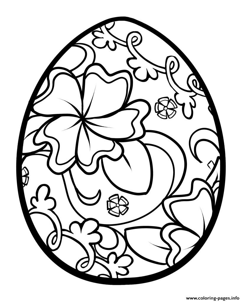 Egg Flowers Adult Easter Coloring Pages Printable