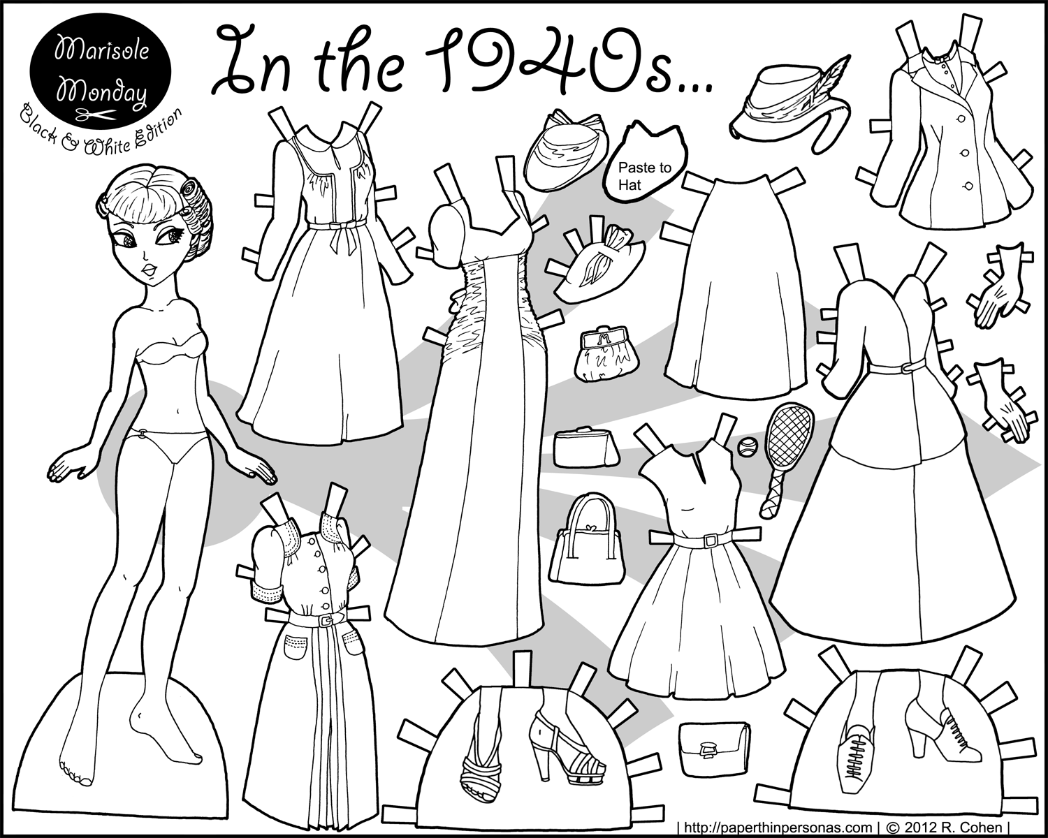 Top 12 Magnificent Paper Doll Coloring Pages Marisole Monday Luxury Best Fo...