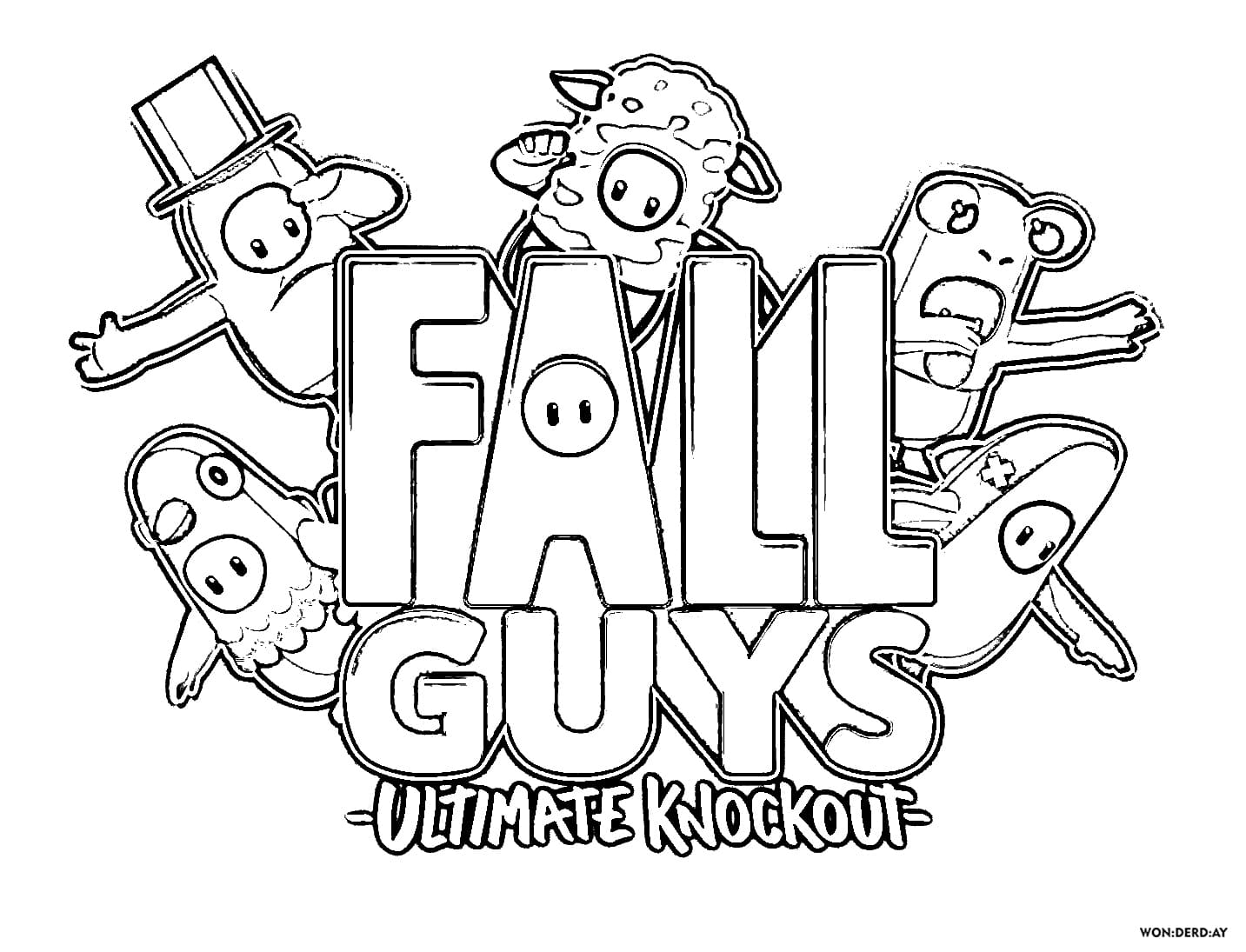 Fall Guys Coloring Page. Printwonder Day.com - Coloring Home