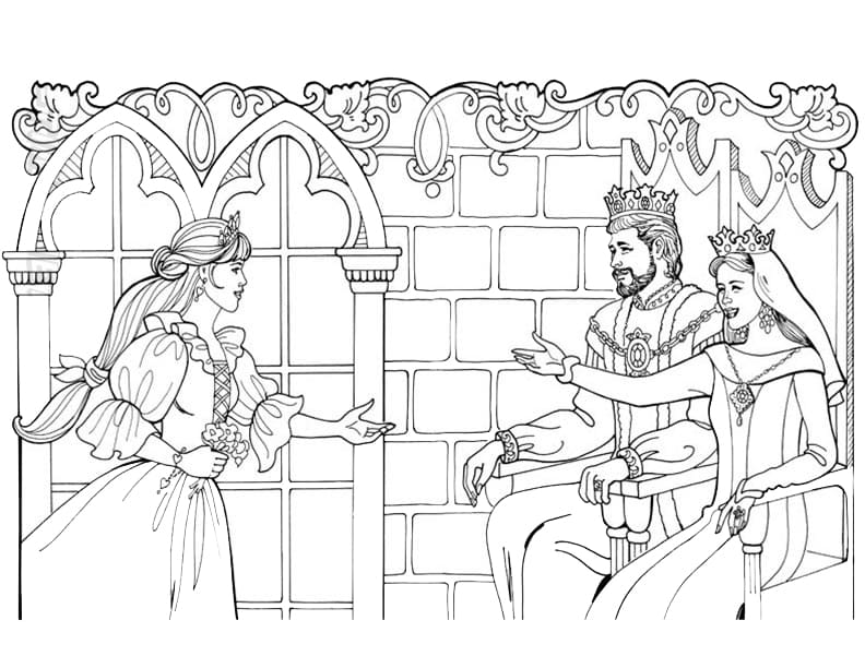 Princess Leonora with King and Queen Coloring Page - Free Printable Coloring  Pages for Kids