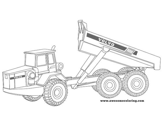 Volvo Articulated Truck Coloring Page | Articulated trucks, Truck coloring  pages, Coloring pages