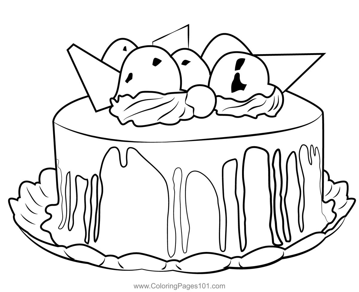 Yummy Cake Coloring Page for Kids - Free Desserts Printable Coloring Pages  Online for Kids - ColoringPages101.com | Coloring Pages for Kids