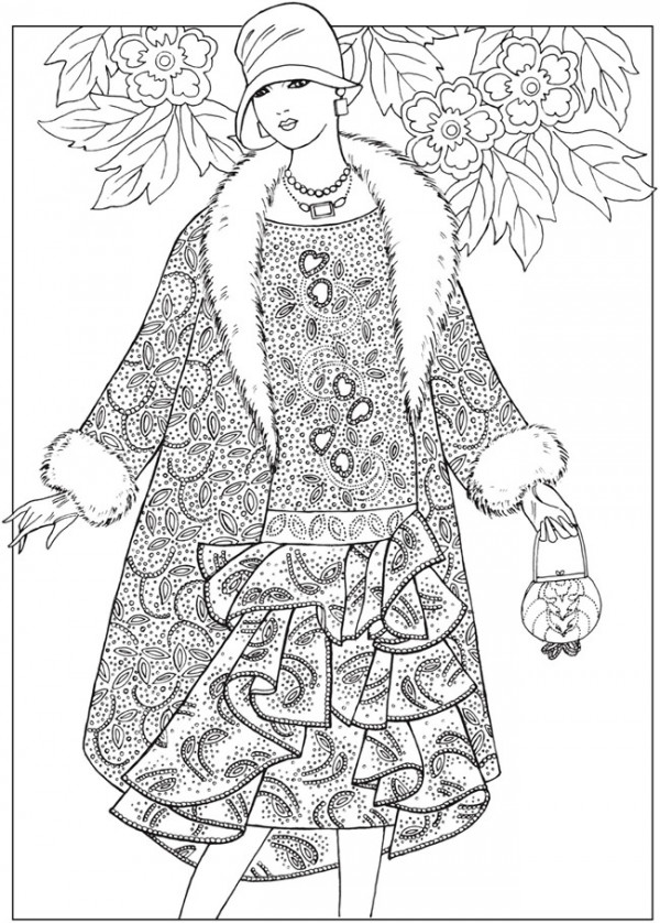 Six Jazz Age Fashion Design Coloring Pages – Stamping