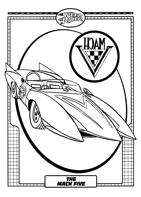 The Mach Five of Speed Racer Coloring Page