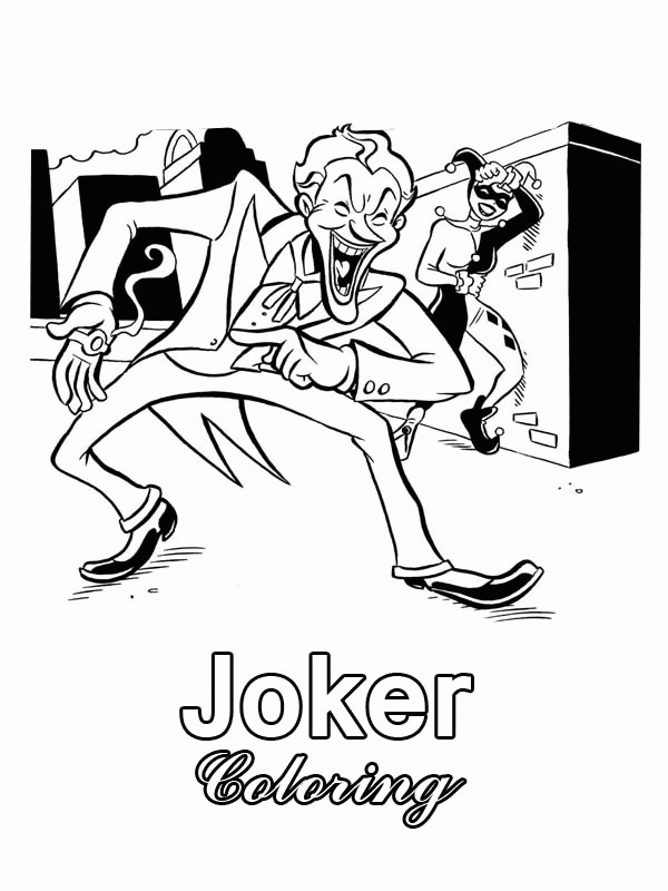 Joker and Harley Quinn Coloring Page