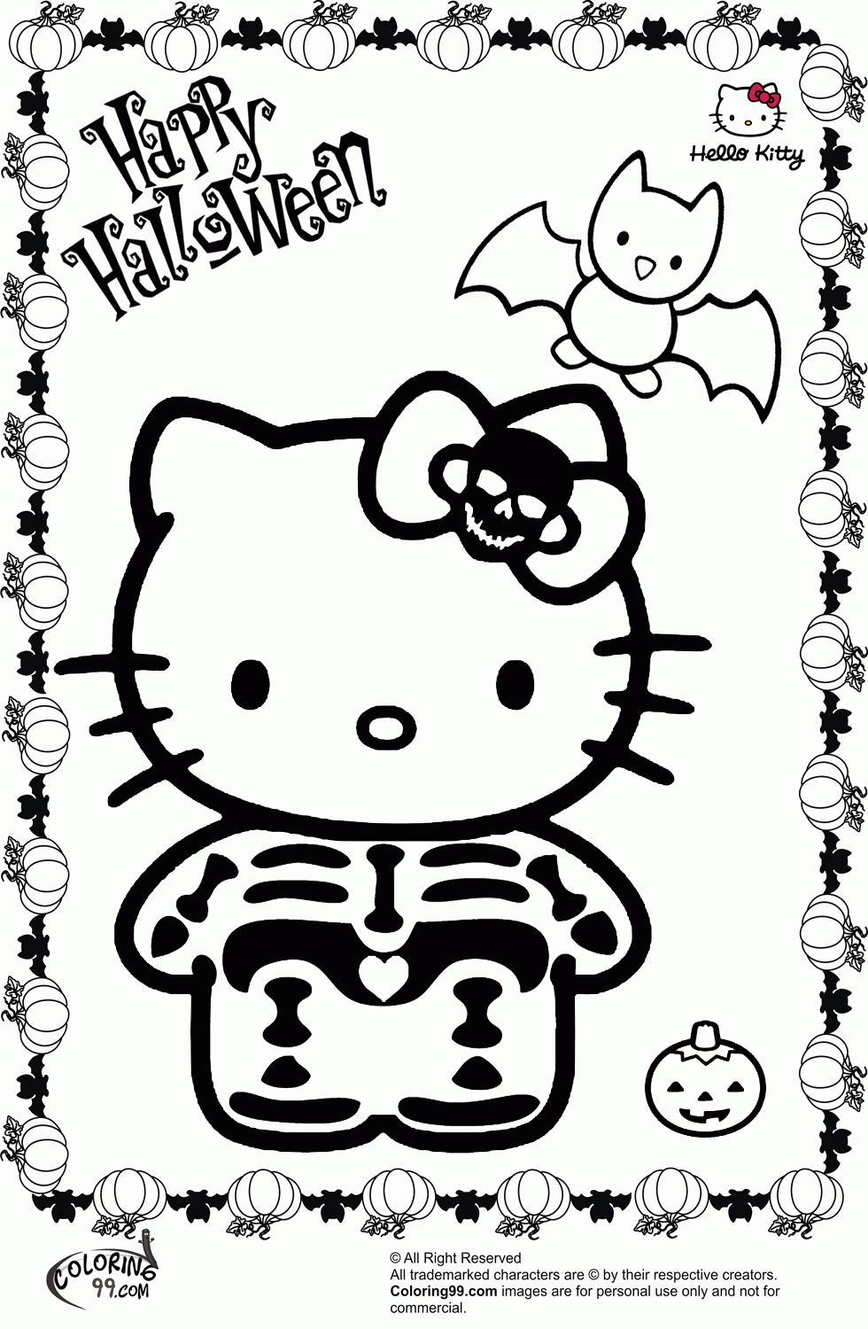 Hello Kitty Halloween Coloring Pages | Team colors