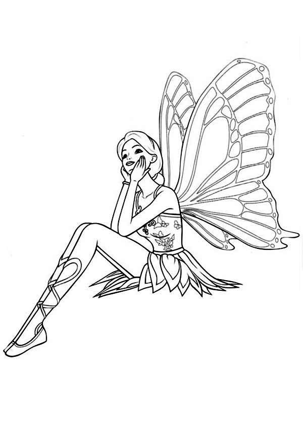 Barbie Mariposa Daydreaming about Prince Carlos Coloring Pages ...
