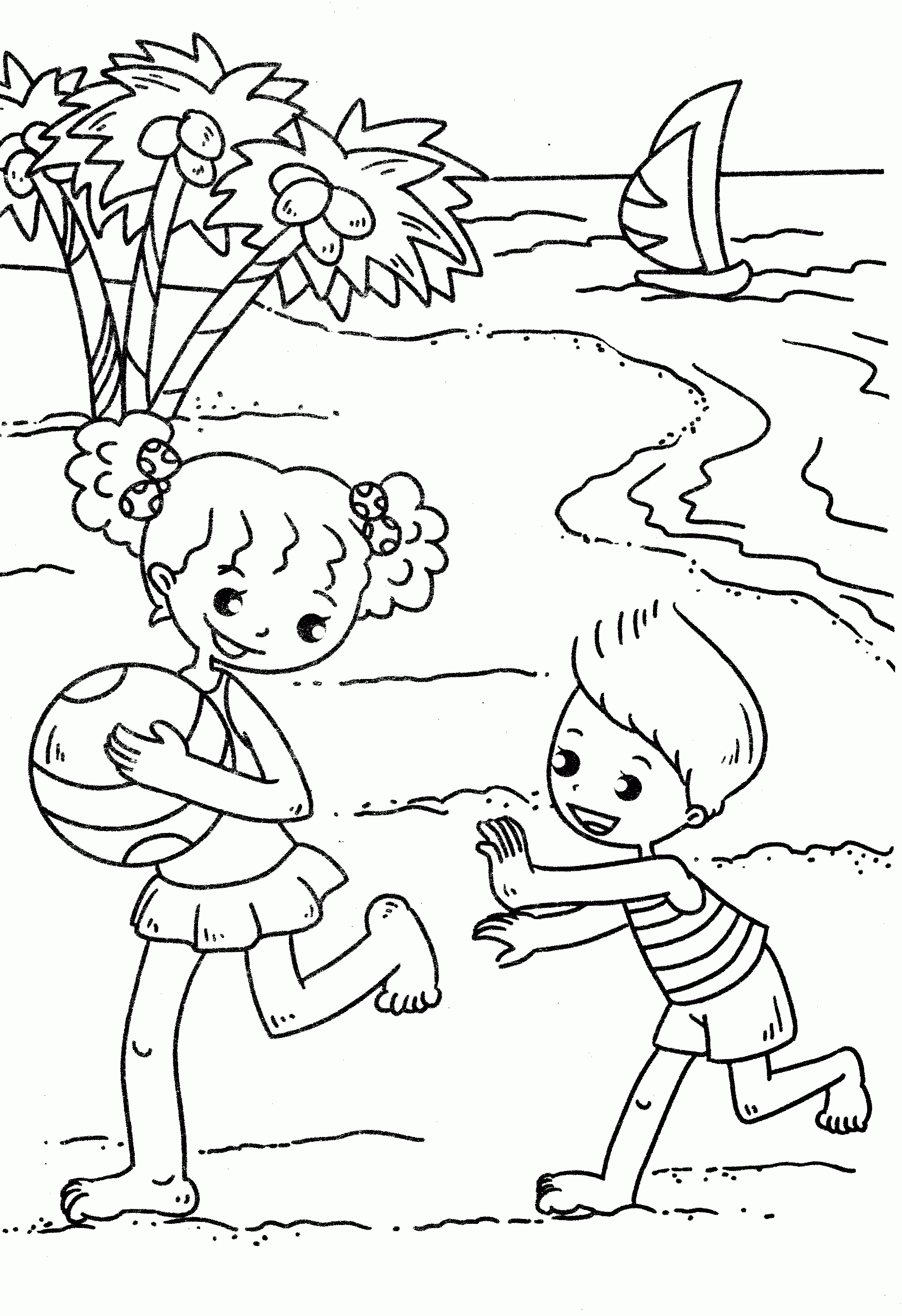 beach kindergarten coloring pages