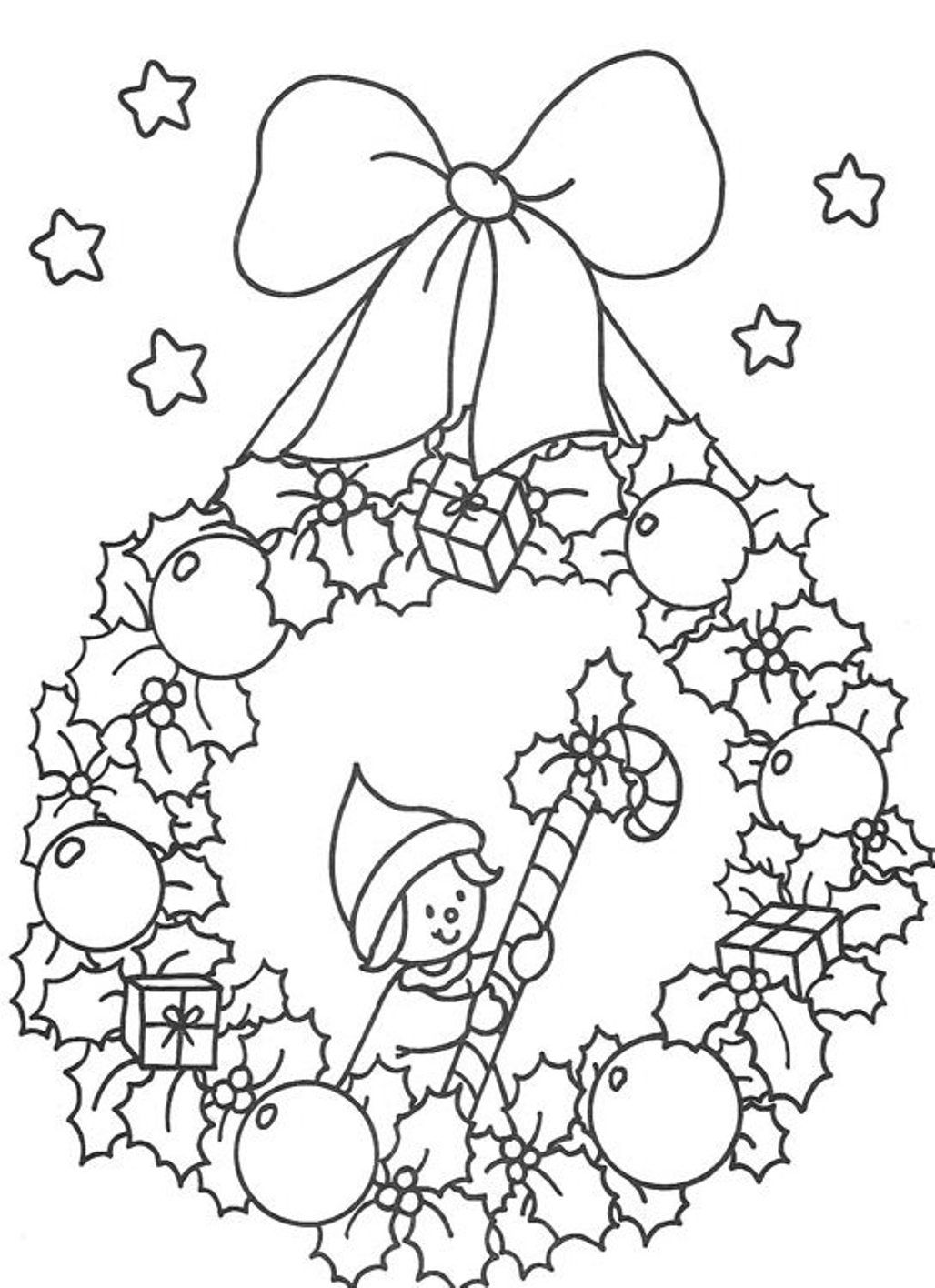 Christmas Printable Coloring Pages Wreath | Christmas Coloring ...