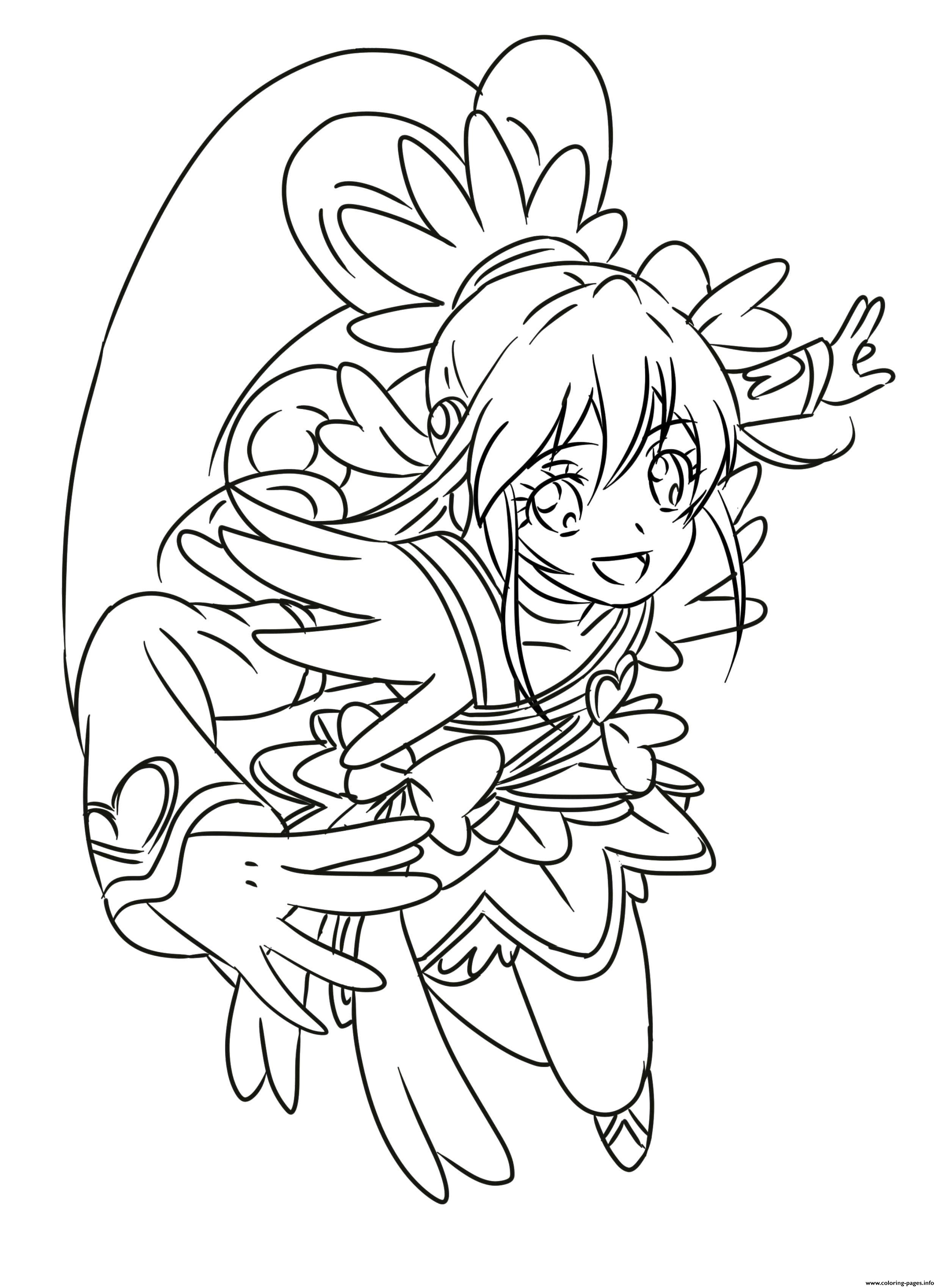 Cure Heart Precure Glitter Force Coloring page Printable