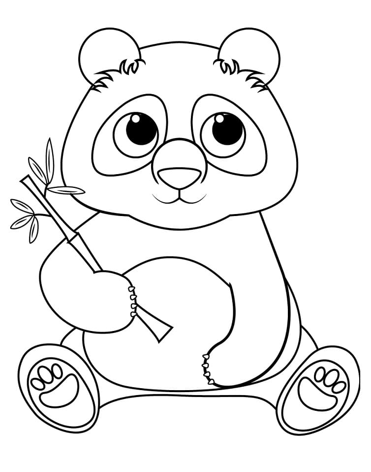 Cute Giant Panda Coloring Page - Free Printable Coloring Pages for Kids