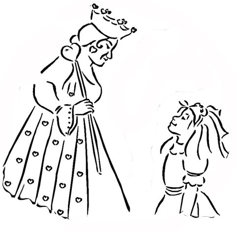 Alice in Wonderland Queen of Hearts coloring page | Free Printable ...