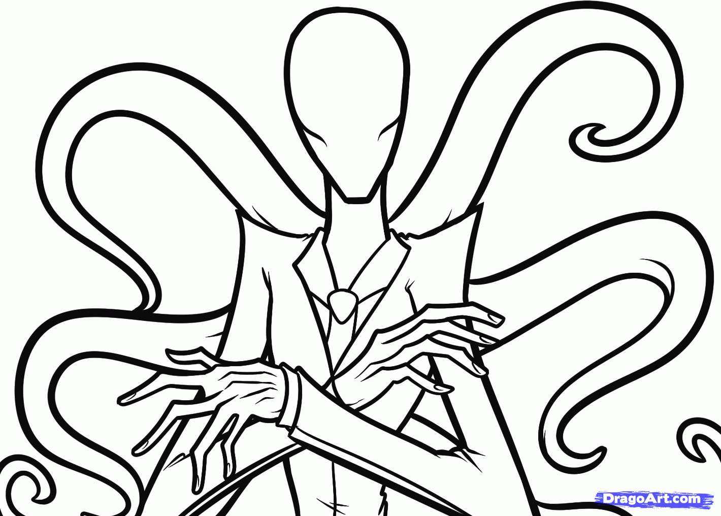 How to Draw Slenderman, Slender Man, Step by Step, Characters, Pop Culture,  FREE Online Drawing Tutori… | Coloring pages, Halloween coloring pages,  Halloween poster