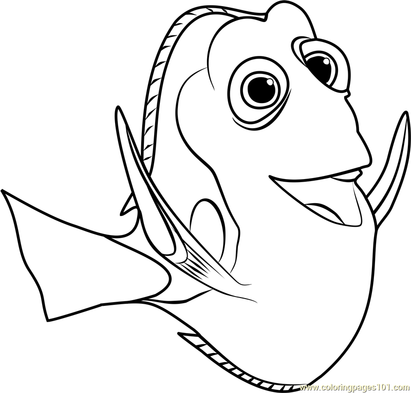 Dory Coloring Page - Free Finding Dory Coloring Pages : ColoringPages101.com