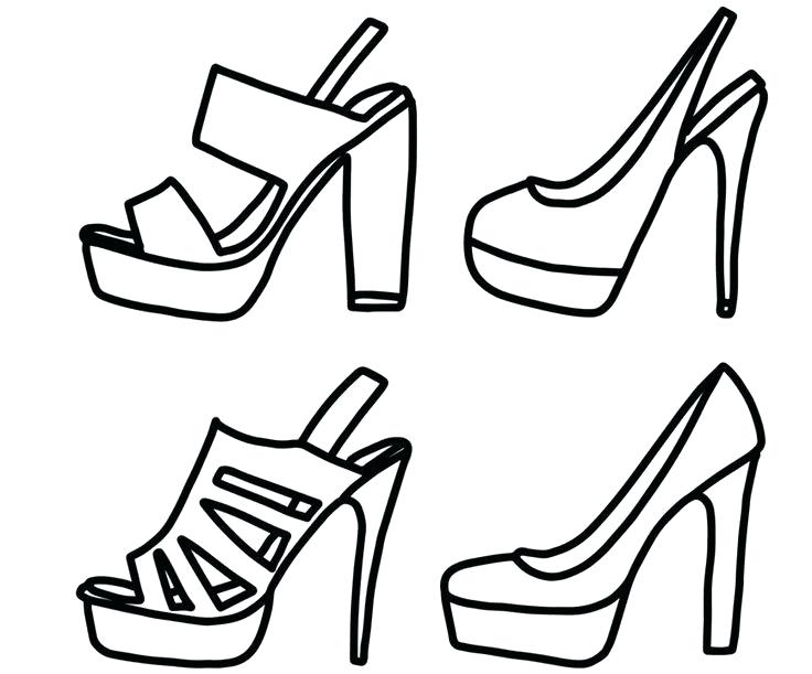 Printable High Heel Shoes Coloring Pages