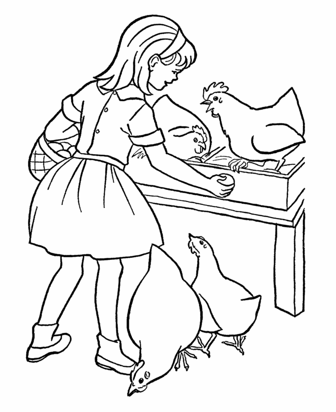 Farm Work and Chores Coloring Pages | Printable Farm Girl ...
