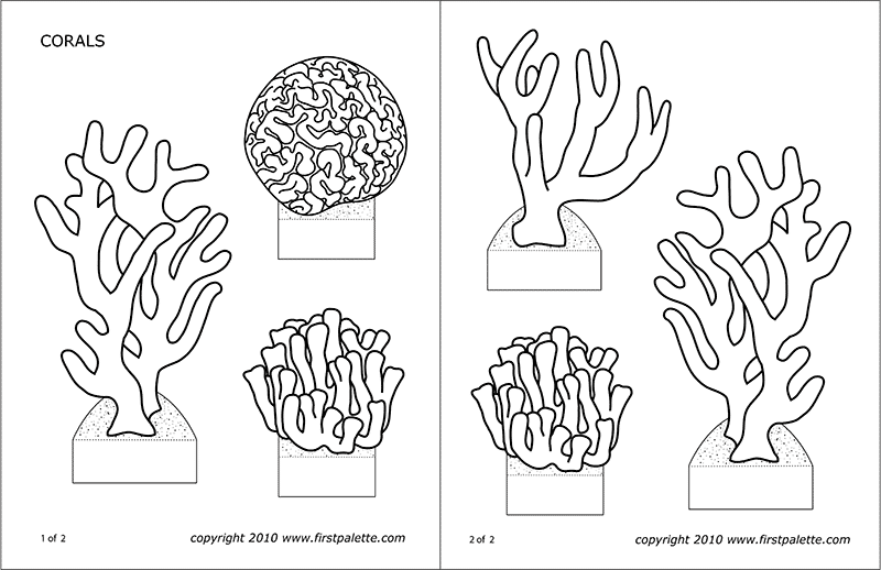 Free Printable Coral Fan Outline Template