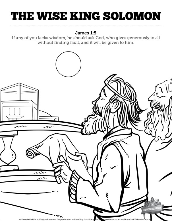 The Wisdom Of Solomon Sunday School Coloring Pages | Sharefaith Kids