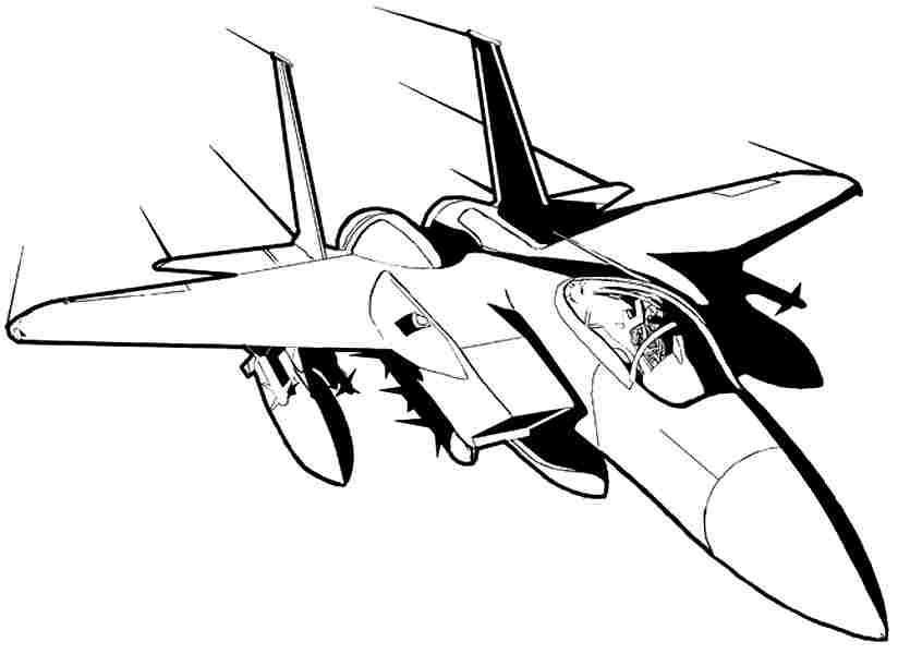 fighter plane colouring pages - Clip Art Library