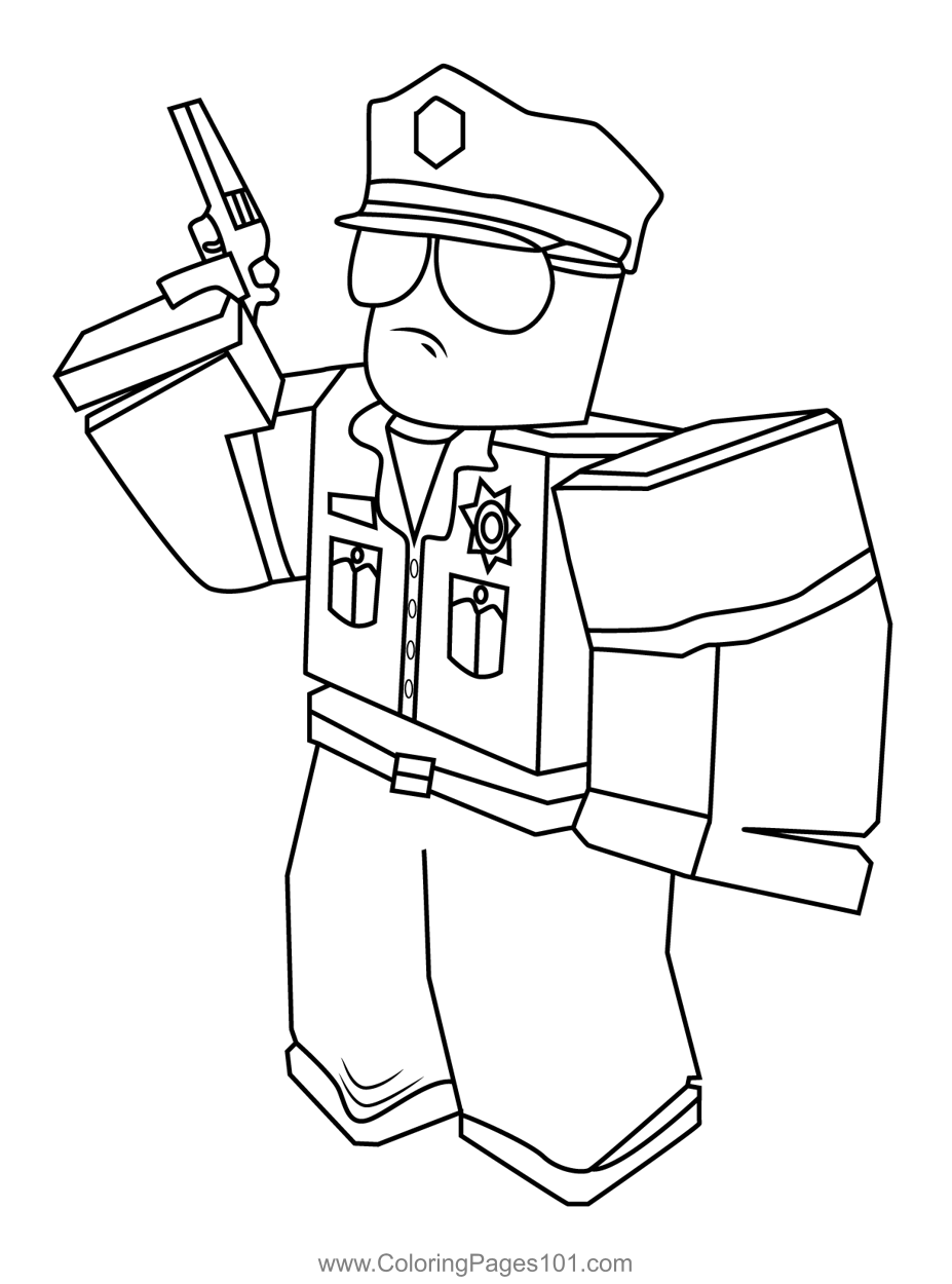 Roblox Police Coloring Page for Kids - Free Roblox Printable Coloring Pages  Online for Kids - ColoringPages101.com | Coloring Pages for Kids