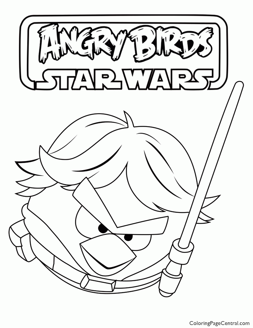 Angry Birds Star Wars – Luke Skywalker 01 Coloring Page | Coloring ...