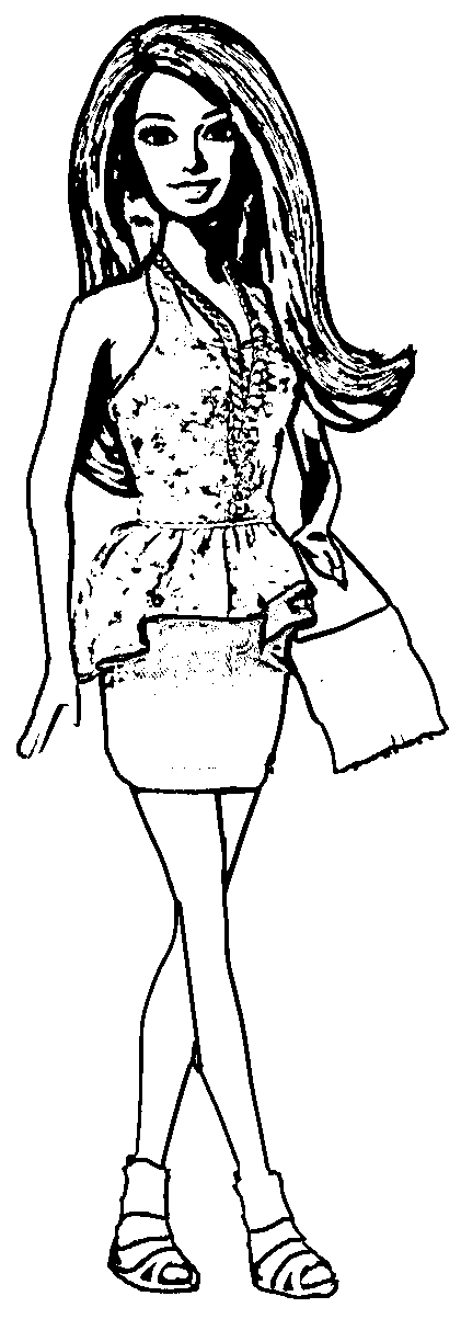 Fashionable Barbie Doll Coloring Page | Wecoloringpage