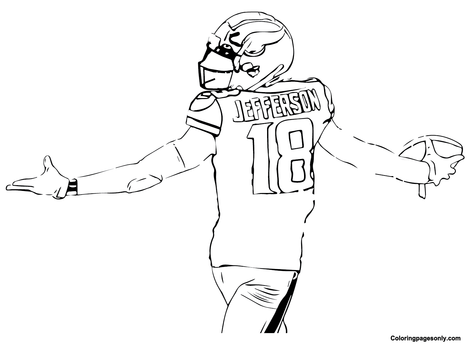 Justin Jefferson Printable Coloring Pages - Justin Jefferson Coloring Pages  - Coloring Pages For Kids And Adults