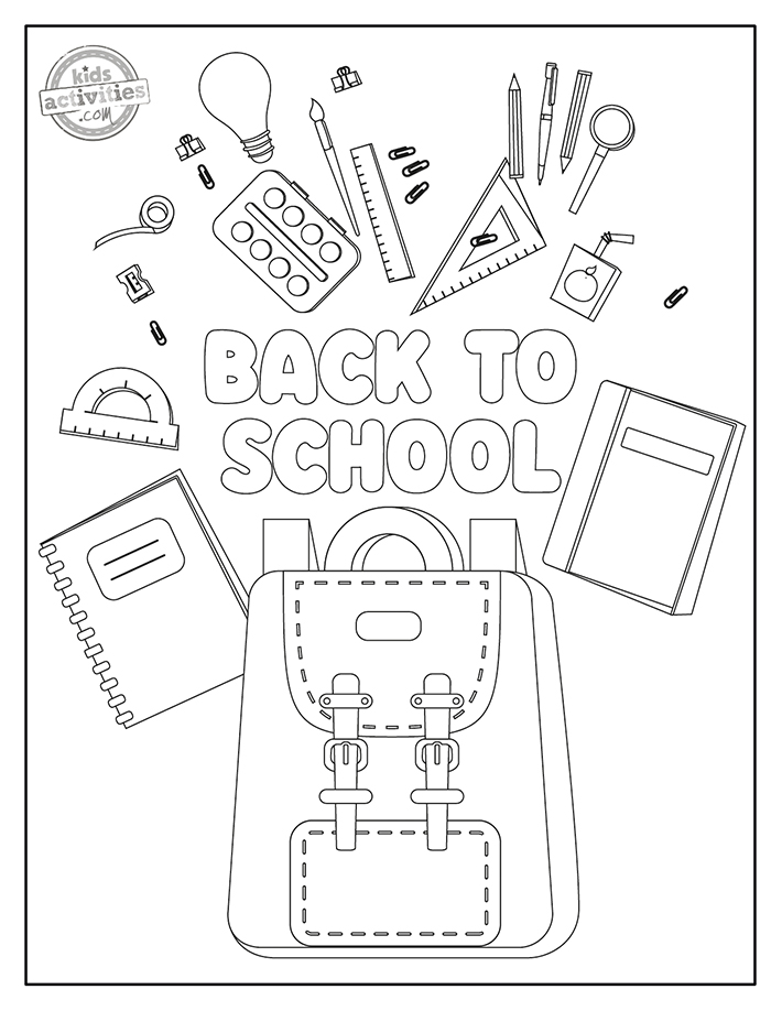 Preschool Back to School Coloring Pages for Kids | Kids Activities Blog