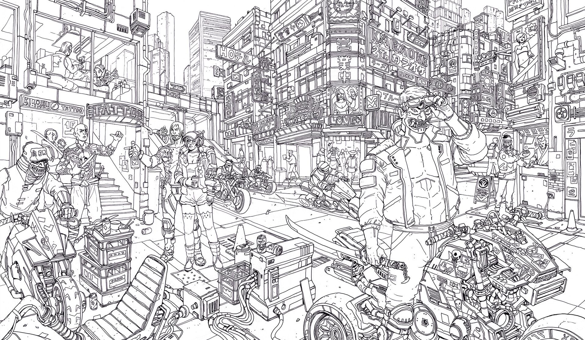 Cyberpunk 2077 Steelbook Art | Cyberpunk city, Cyberpunk, Coloring pages