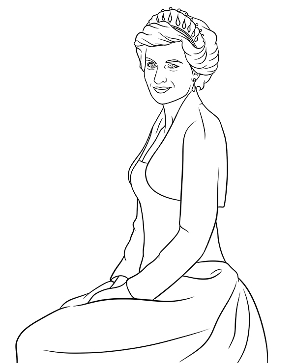 Diana Princess of Wales coloring page - Topcoloringpages.net
