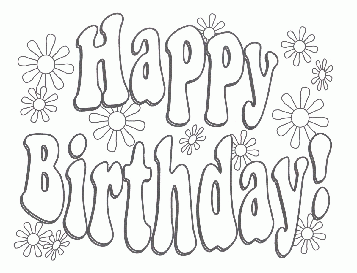 Printable Happy Birthday Coloring Pages | Coloring Me