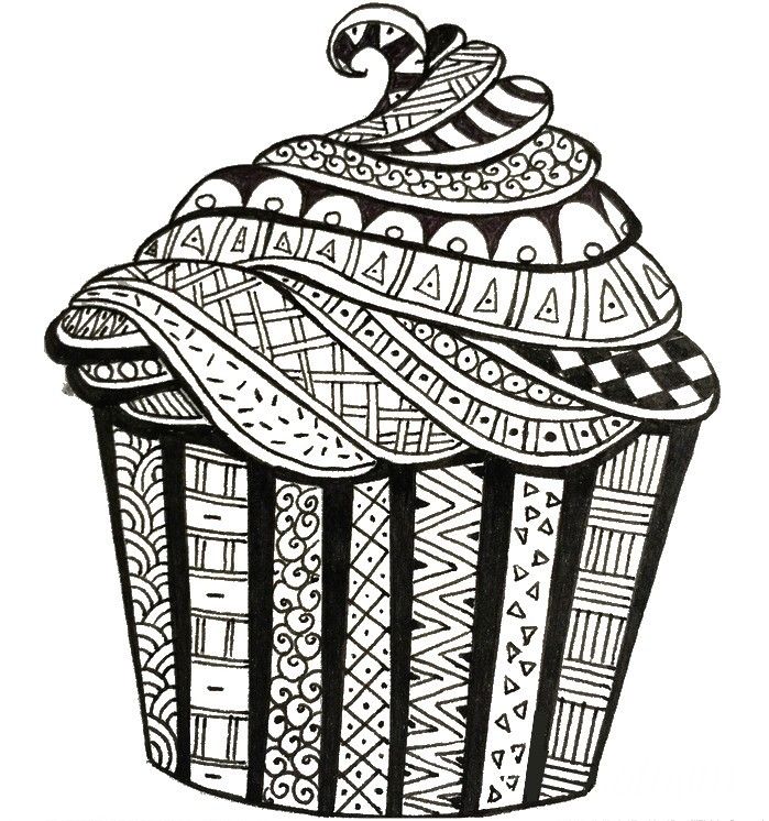 Adult coloring page Happy Birthday : Birthday cake 3