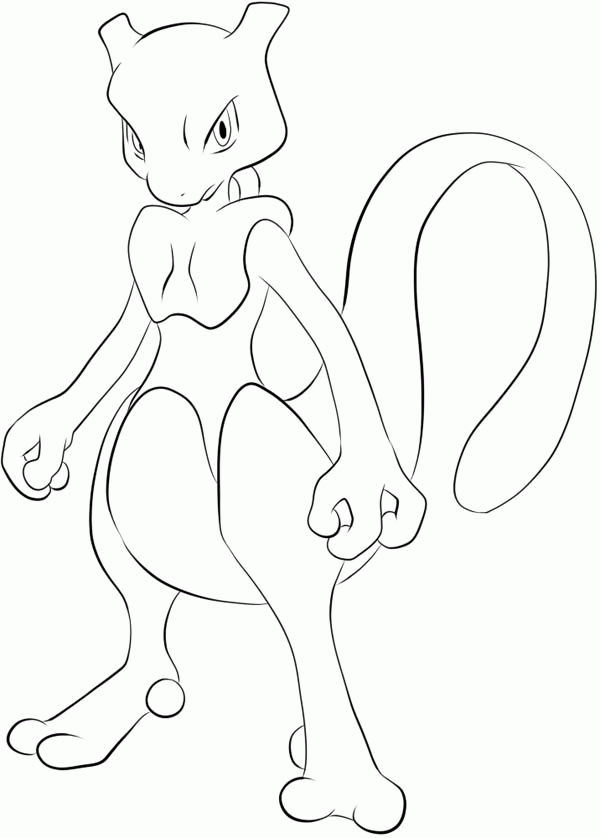 Mewtwo Stand Ready Coloring Page - Download & Print Online ...