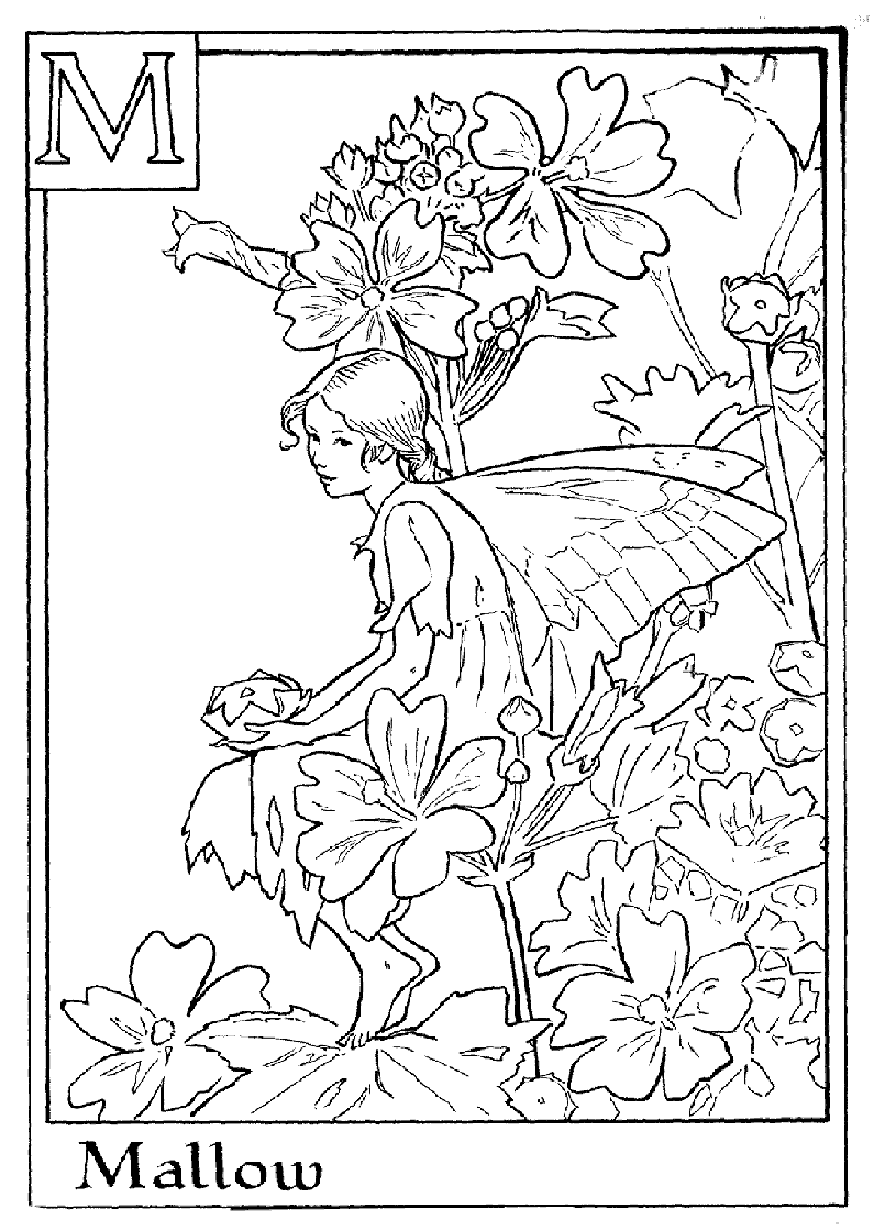 Letter S For Strawberry Flower Fairy Coloring Page - Alphabet ...
