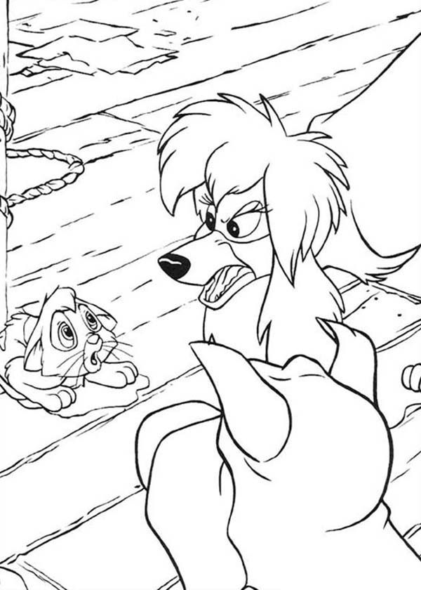 Georgette Angry with Oliver in Oliver and Company Coloring Pages ...