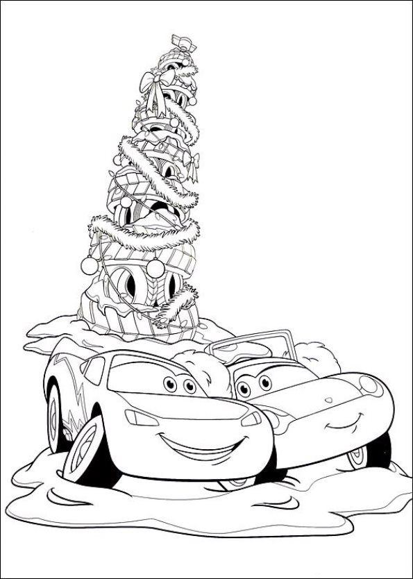 Cars Christmas Coloring Pages - Coloring Home
