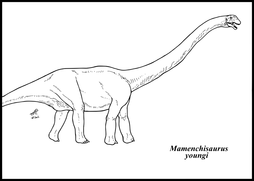 Long Neck Dinosaur Coloring Page - Coloring Home - 1024 x 731 png 41kB
