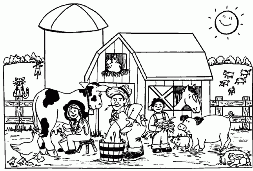 Download Coloring Pages Farming Scenes Coloring Home